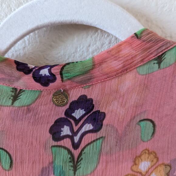 Anitk Batik Mia Embroidered Long Sleeve Blouse size M Medium - Picture 7 of 8